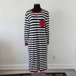 Dokotoo Striped Raglan Midi Dress Baseball Sporty Nautical Coastal Preppy Medium
